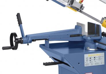 Großdimensionierter Schraubstock mit Schnellspannhebel - ideal für Serienschnitte.